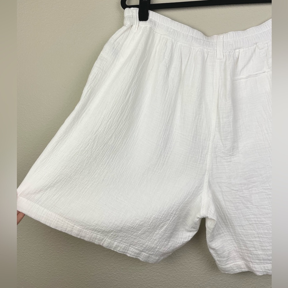 Aerie Women's XL Daybreak Trouser Short White Mid Rise 100% Cotton Beach MidRise - Picture 11 of 16